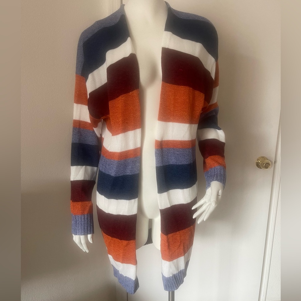 NWT Ecowish Colorblock Open Front Cardigan Sweater Size XL